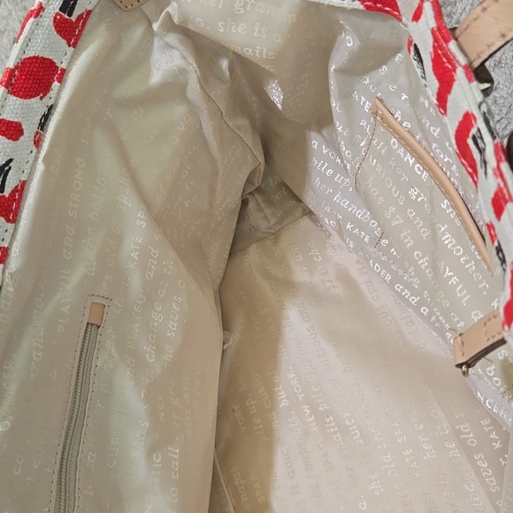 Kate Spade Red and Cream Toucan Print Tote Bag - Picture 5 of 15